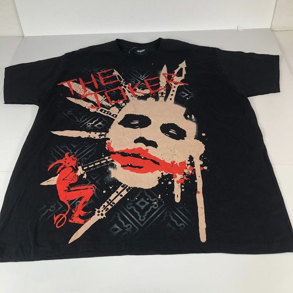 The Joker Shirt Men Extra Extra Large Black Big Graphic Print Health Ledger 2008 - Picture 1 of 9